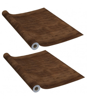 Self-adhesive Door Films 2 pcs Dark Oak 210x90 cm PVC