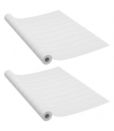 Self-adhesive Door Films 2 pcs White Wood 210x90 cm PVC