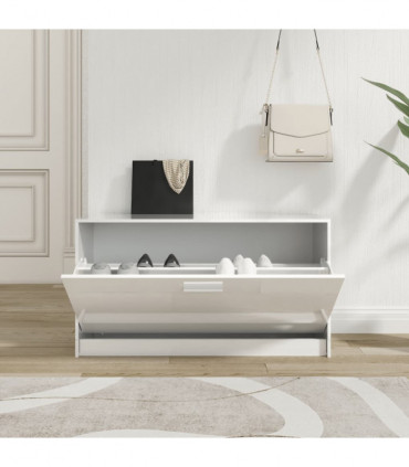 Shoe Bench High Gloss White 80x24x45 cm Engineered Wood