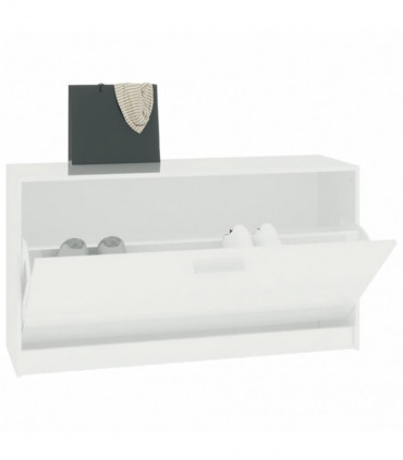 Shoe Bench High Gloss White 80x24x45 cm Engineered Wood