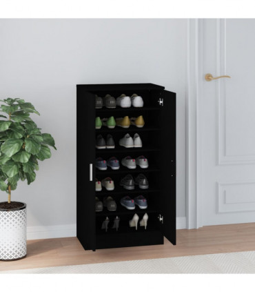 Shoe Cabinet Black 55x35x108 cm Engineered wood