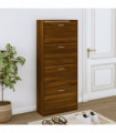 Shoe Cabinet Brown Oak 63x24x147 cm Engineered Wood