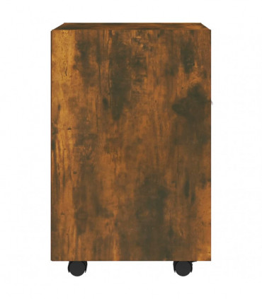 Side Cabinet with Wheels Smoked Oak 33x38x60 cm Engineered Wood