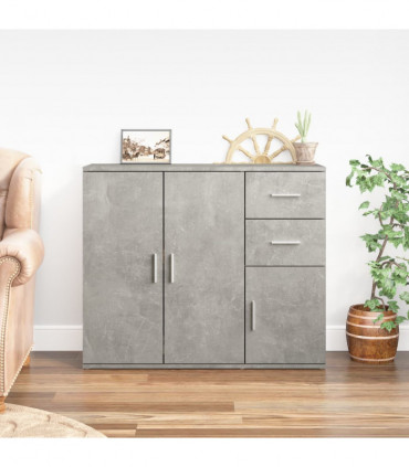 Sideboard Concrete Grey 91x29.5x75 cm Engineered Wood