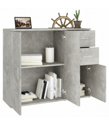 Sideboard Concrete Grey 91x29.5x75 cm Engineered Wood