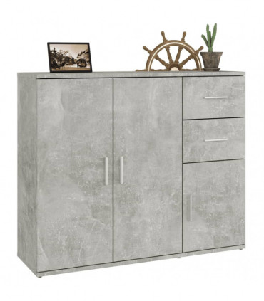 Sideboard Concrete Grey 91x29.5x75 cm Engineered Wood