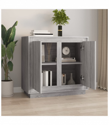 vidaXL Sideboard Grey Sonoma 80x34x75 cm Engineered Wood