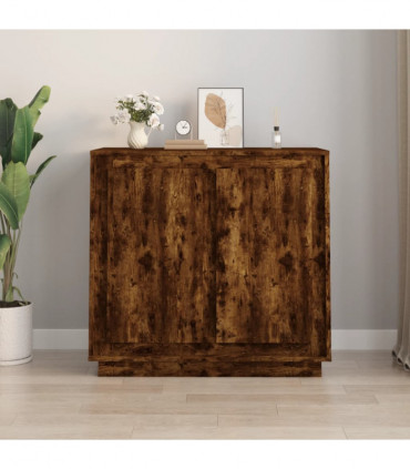 vidaXL Sideboard Smoked Oak 80x34x75 cm Engineered Wood