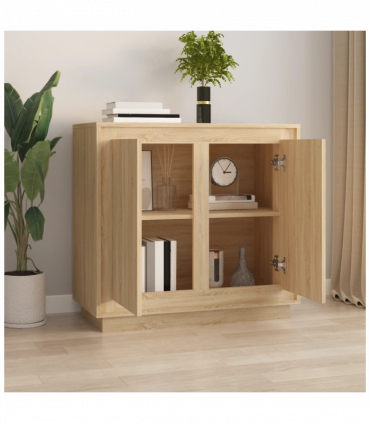 vidaXL Sideboard Sonoma Oak 80x34x75 cm Engineered Wood