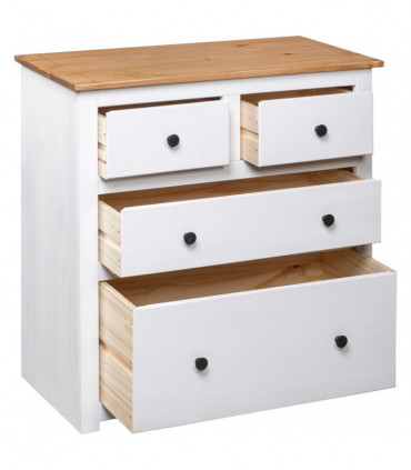 Sideboard White 80x40x83 cm Pinewood Panama Range