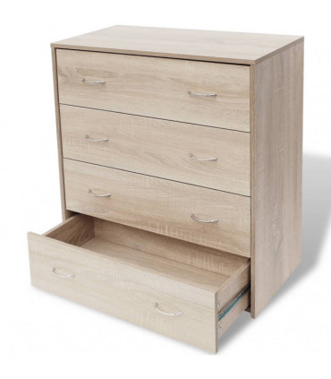 Sideboard with 4 Drawers 60x30.5x71 cm Oak Colour