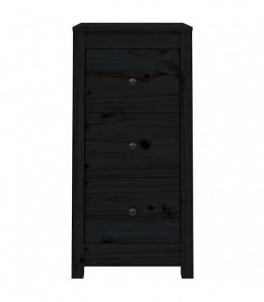 Sideboards 2 pcs Black 40x35x80 cm Solid Wood Pine