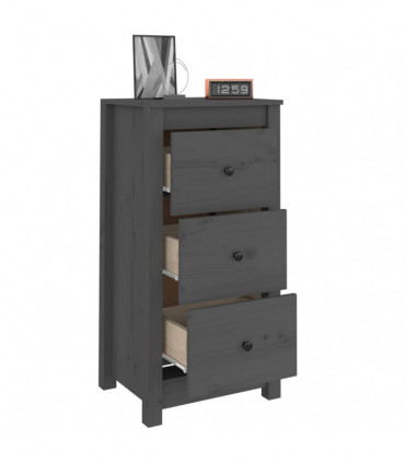 Sideboards 2 pcs Grey 40x35x80 cm Solid Wood Pine