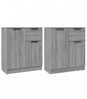Sideboards 2 pcs Grey Sonoma 60x30x70 cm Engineered Wood