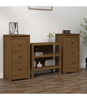 Sideboards 2 pcs Honey Brown 40x35x80 cm Solid Wood Pine