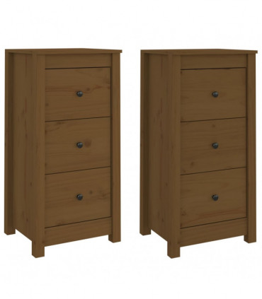 Sideboards 2 pcs Honey Brown 40x35x80 cm Solid Wood Pine