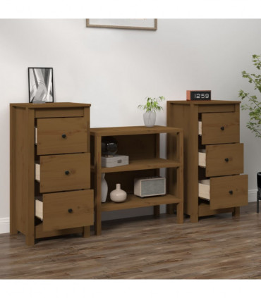 Sideboards 2 pcs Honey Brown 40x35x80 cm Solid Wood Pine