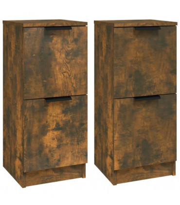 Sideboards 2 pcs Smoked Oak 30x30x70 cm Engineered Wood