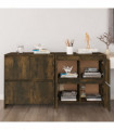 vidaXL Sideboards 2 pcs Smoked Oak 70x41x75 cm Engineered Wood