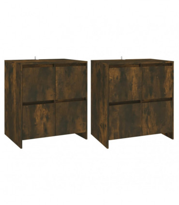 vidaXL Sideboards 2 pcs Smoked Oak 70x41x75 cm Engineered Wood