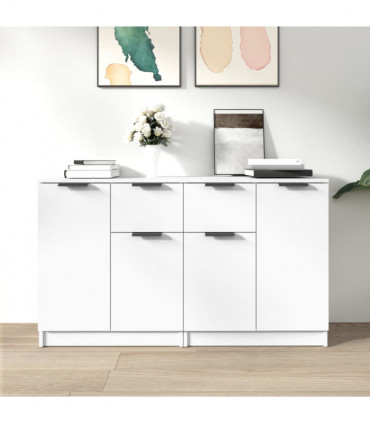 Sideboards 2 pcs White 60x30x70 cm Engineered Wood