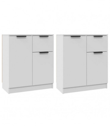 Sideboards 2 pcs White 60x30x70 cm Engineered Wood