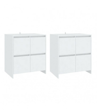 vidaXL Sideboards 2 pcs White 70x41x75 cm Engineered Wood