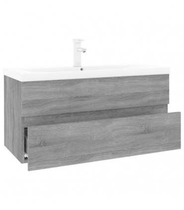 Sink Cabinet with Built-in Basin Grey Sonoma Engineered Wood