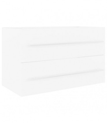 Sink Cabinet with Built-in Basin White Engineered Wood