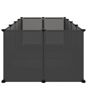 Small Animal Cage Black 144x74x46.5 cm PP and Steel