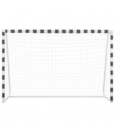 Soccer Goal 300x200x90 cm Metal Black and White