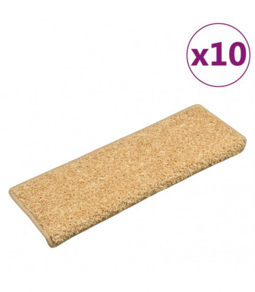 Stair Mats 10 pcs 65x25 cm Beige