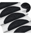 vidaXL Stair Mats 10 pcs 65x21x4 cm Black