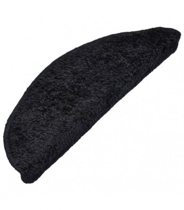 vidaXL Stair Mats 10 pcs 65x21x4 cm Black