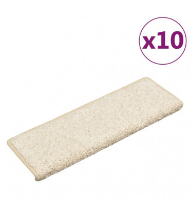 Stair Mats 10 pcs 65x25 cm White