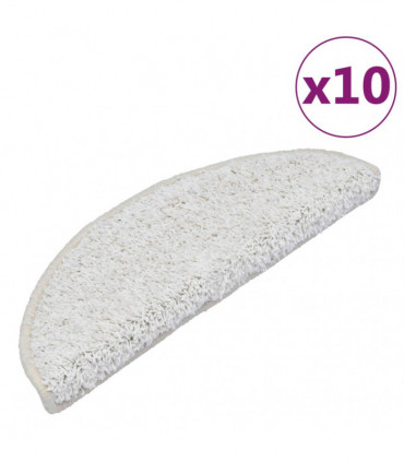 Stair Mats 10 pcs 65x25 cm White