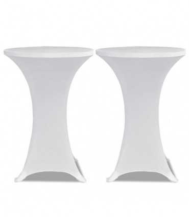 Standing Table Cover Ø 60cm White Stretch 2 pcs