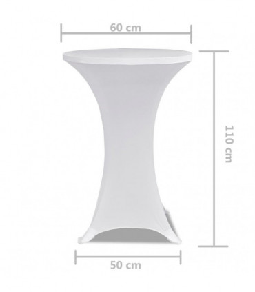 Standing Table Cover Ø 60cm White Stretch 2 pcs