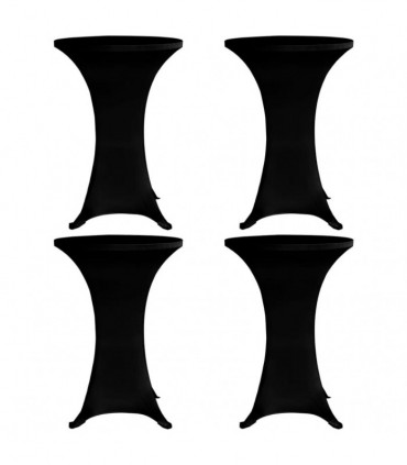 vidaXL Standing Table Cover Ø60 cm Black Stretch 4 pcs