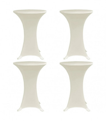 Standing Table Cover Ø60 cm Cream Stretch 4 pcs