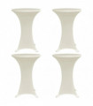 Standing Table Cover Ø60 cm Cream Stretch 4 pcs