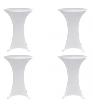vidaXL Standing Table Cover Ø60 cm White Stretch 4 pcs