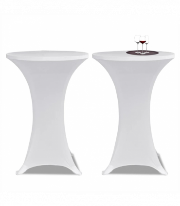 vidaXL Standing Table Cover Ø60 cm White Stretch 4 pcs