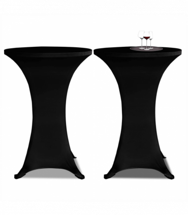 vidaXL Standing Table Cover Ø70 cm Black Stretch 4 pcs