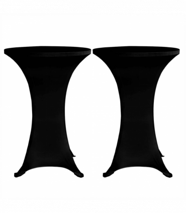 vidaXL Standing Table Cover Ø70 cm Black Stretch 4 pcs
