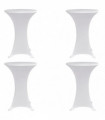 Standing Table Cover Ø70 cm White Stretch 4 pcs