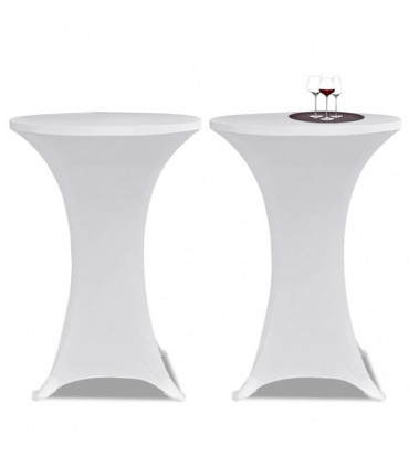 Standing Table Cover Ø70 cm White Stretch 4 pcs