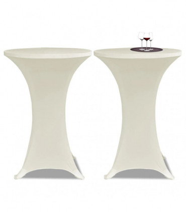 Standing Table Cover Ø70cm Cream Stretch 2 pcs
