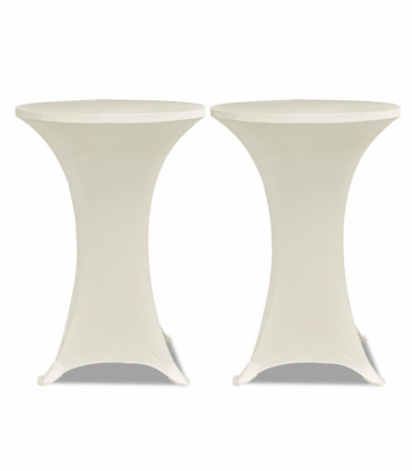 Standing Table Cover Ø70cm Cream Stretch 2 pcs