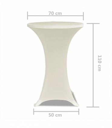 Standing Table Cover Ø70cm Cream Stretch 2 pcs